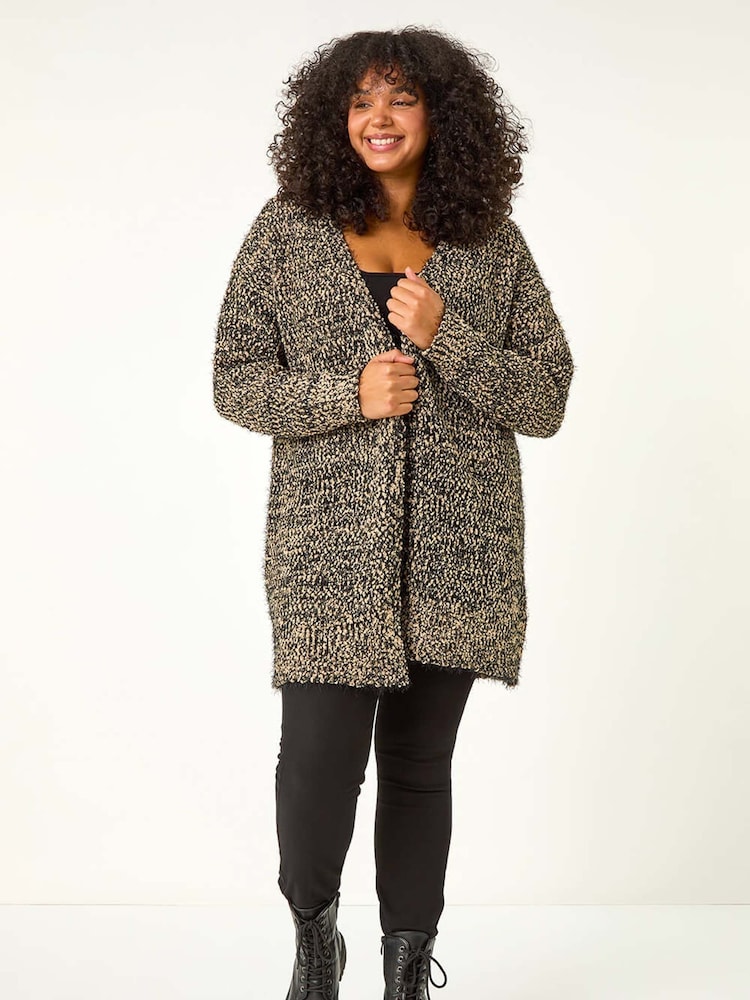 Roman Natural Curve Fluffy Textured Cardigan - Image 2 of 5