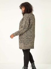 Roman Natural Curve Fluffy Textured Cardigan - Image 3 of 5