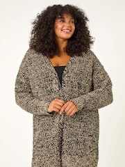 Roman Natural Curve Fluffy Textured Cardigan - Image 4 of 5