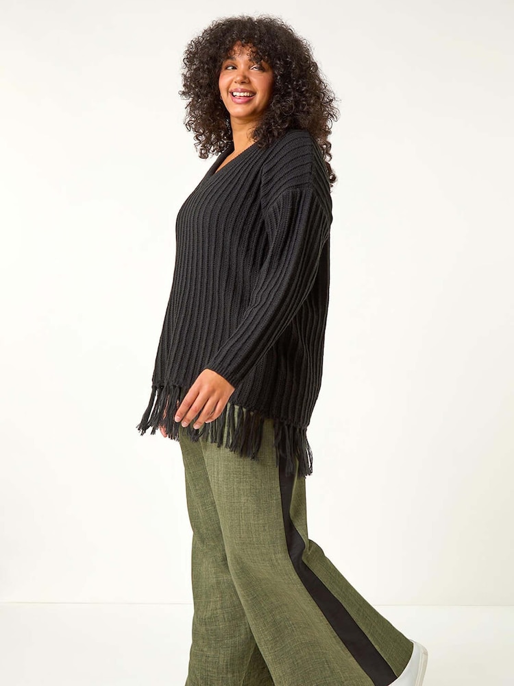 Roman Green Curve Woven Side Stripe Trousers - Image 2 of 5