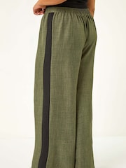 Roman Green Curve Woven Side Stripe Trousers - Image 3 of 5