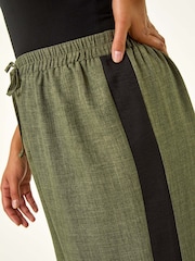 Roman Green Curve Woven Side Stripe Trousers - Image 5 of 5