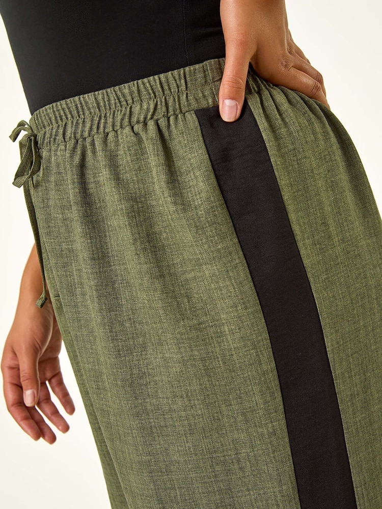 Roman Green Curve Woven Side Stripe Trousers - Image 5 of 5