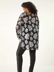 Roman Metallic Curve Tie Front Metallic Top - Image 3 of 5