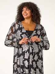 Roman Metallic Curve Tie Front Metallic Top - Image 4 of 5
