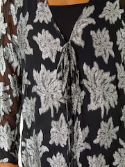 Roman Metallic Curve Tie Front Metallic Top - Image 5 of 5