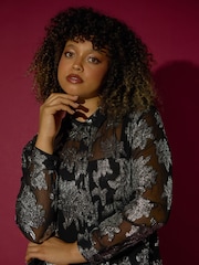 Roman Metallic Curve Print Buttoned Shirt - Image 2 of 8