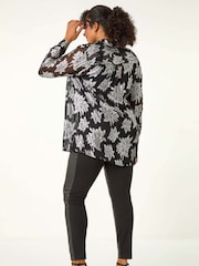 Roman Metallic Curve Print Buttoned Shirt - Image 6 of 8