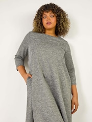 Roman Black Curve Check Snit Swing Dress - Image 1 of 5