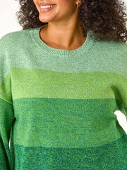 Roman Green Curve Ombre Stripe Knit Jumper - Image 5 of 5