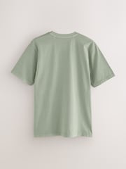 Ecru White/Green/Blue Graphic 100% Cotton T-Shirts 3 Pack - Image 11 of 15