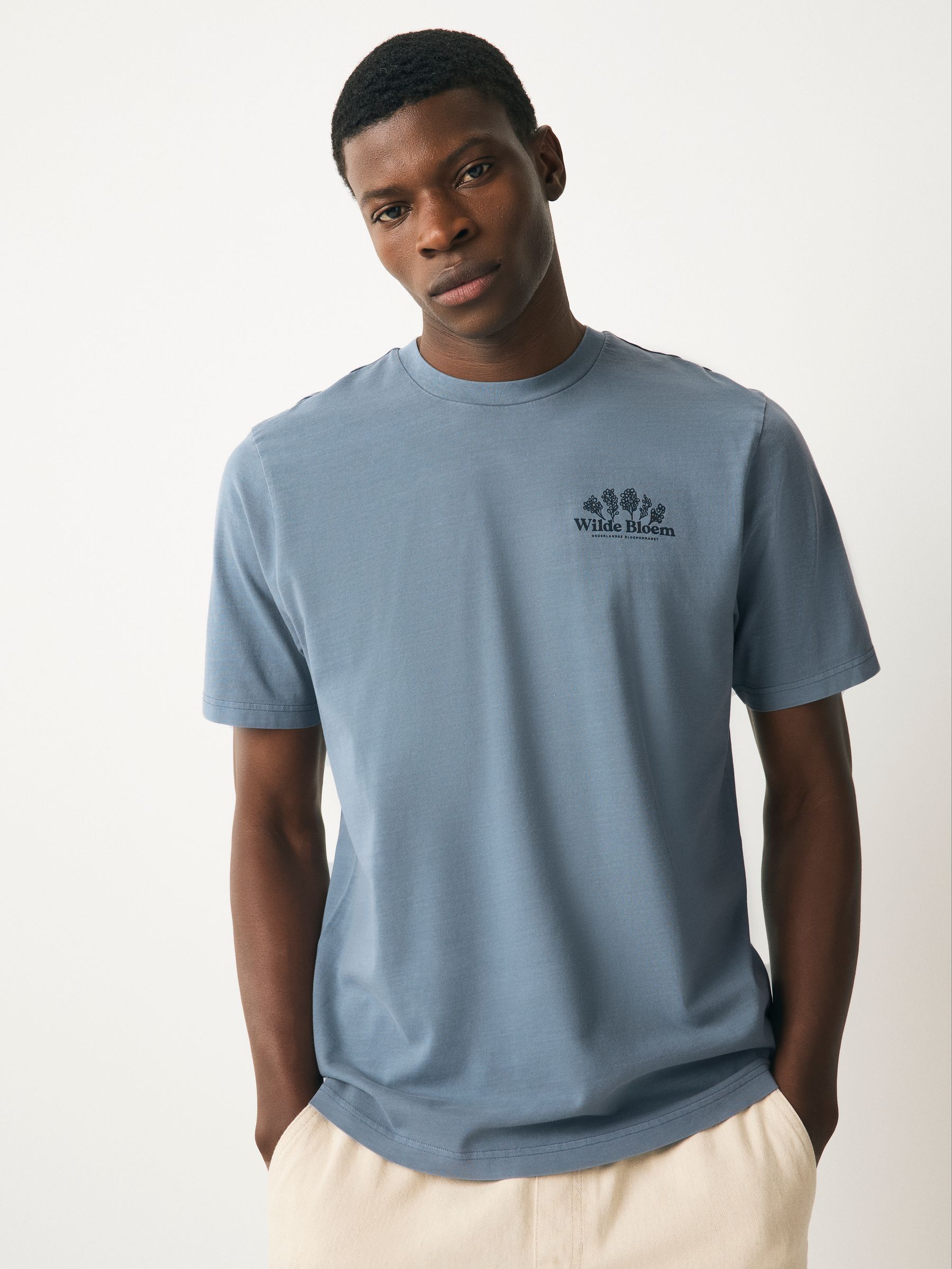Buy Ecru White/Green/Blue Regular Fit Graphic Print T-Shirts 3