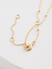Gold Plated Sterling Silver Square Stone Ball Chain Necklace - Image 3 of 3