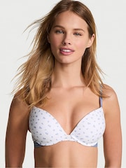 Victoria's Secret PINK White Floral Super Push Up Cotton Logo Bra - Image 1 of 2