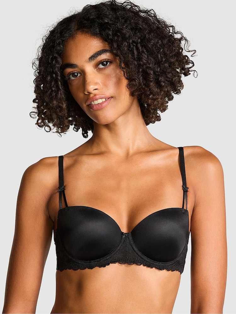 Victoria's Secret PINK Black Push Up Balcony Bra - Image 1 of 2 Victoria's Secret PINK Black Push Up Balcony Bra - Image 1 of 2