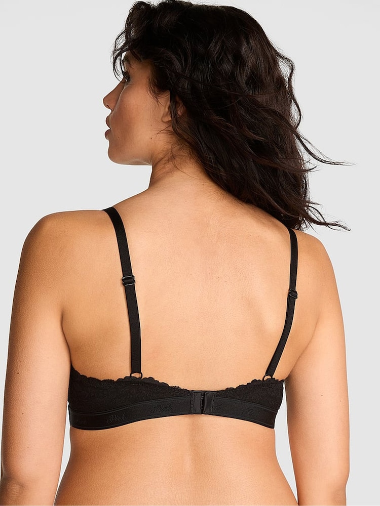 Victoria's Secret PINK Black Lightly Lined Balcony Bra - Image 2 of 3