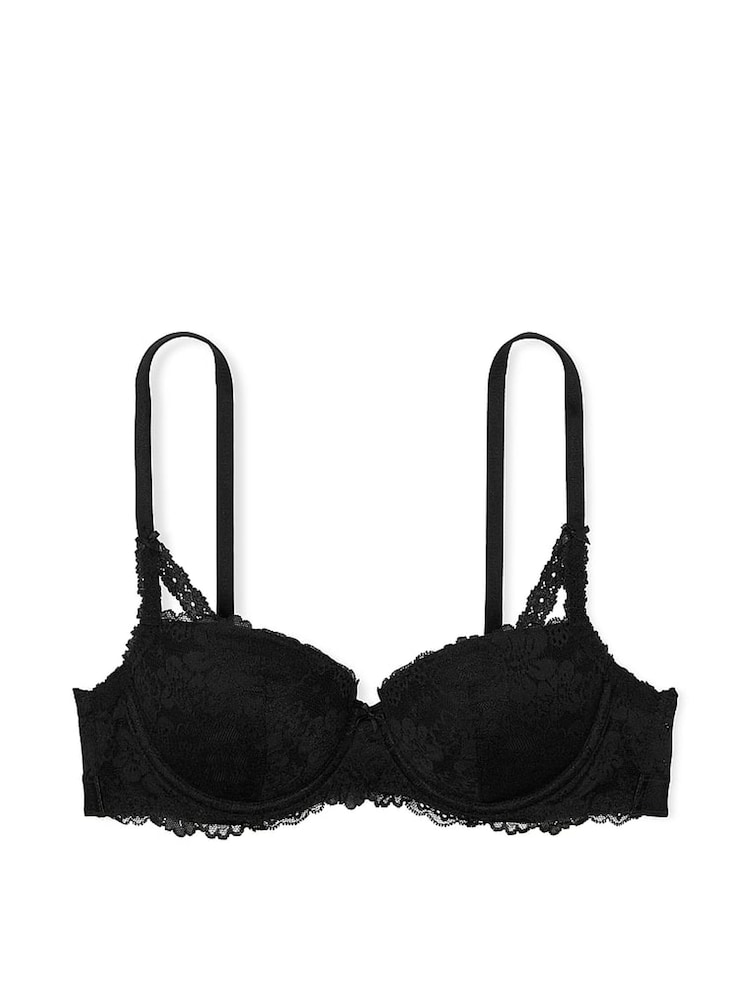 Victoria's Secret PINK Black Balcony Lace Push Up Bra - Image 3 of 3 Victoria's Secret PINK Black Balcony Lace Push Up Bra - Image 3 of 3
