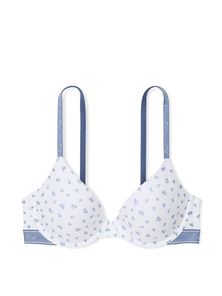 Victoria's Secret PINK White Floral T Shirt Bra - Image 3 of 3