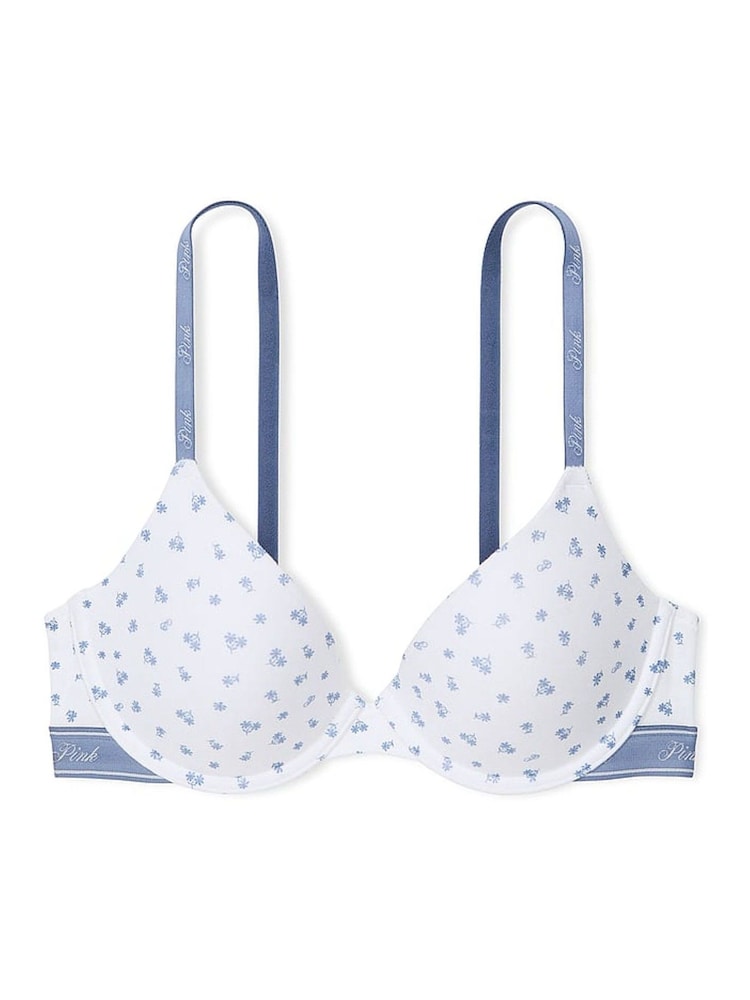 Victoria's Secret PINK White Floral T Shirt Bra - Image 3 of 3 Victoria's Secret PINK White Floral T Shirt Bra - Image 3 of 3