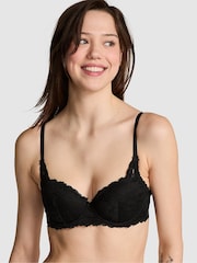 Victoria's Secret PINK Black Lace Lightly Lined Balcony Bra - Image 1 of 2