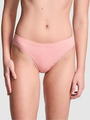 Victoria's Secret PINK Apricot Pink Seamless Bikini Knickers - Image 1 of 3