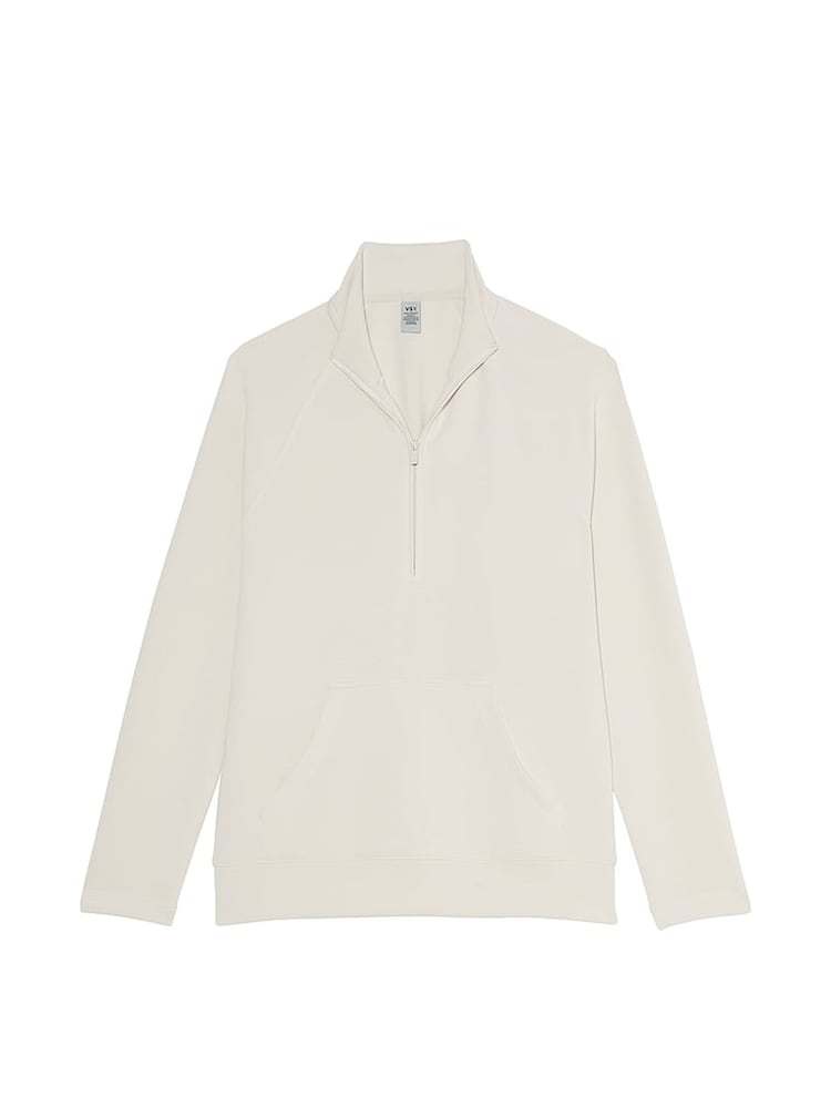 Victoria's Secret Plaster White Featherweight Knit Half Zip Sweatshirt - Image 3 of 3