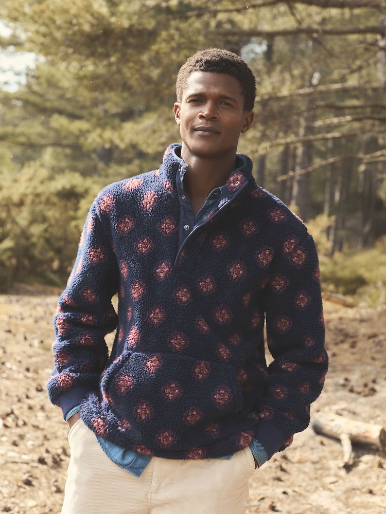 Otis Navy Borg Fleece Overhead - Image 1 of 3 Otis Navy Borg Fleece Overhead - Image 1 of 3