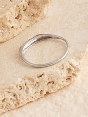 Sterling Silver Tone Slim Signet Ring - Image 5 of 5