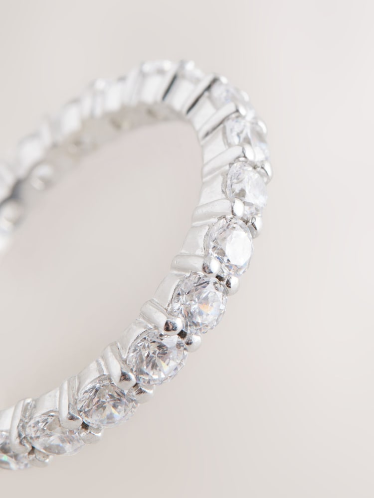 Sterling Silver Sparkle Eternity Ring - Image 4 of 4