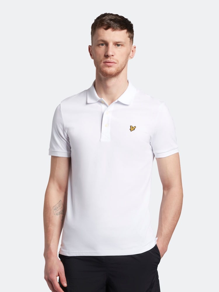 Lyle & Scott White Plain Polo Shirt - Image 1 of 10 Lyle & Scott White Plain Polo Shirt - Image 1 of 10