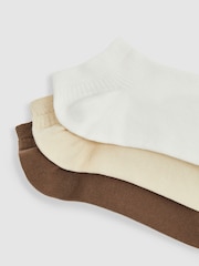 Reiss Chocolate/White Callie 3 Pack of Trainer Socks - Image 2 of 3