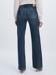 Paige Savon Blue Wide Leg Patch Pocket Jeans - Image 5 of 7