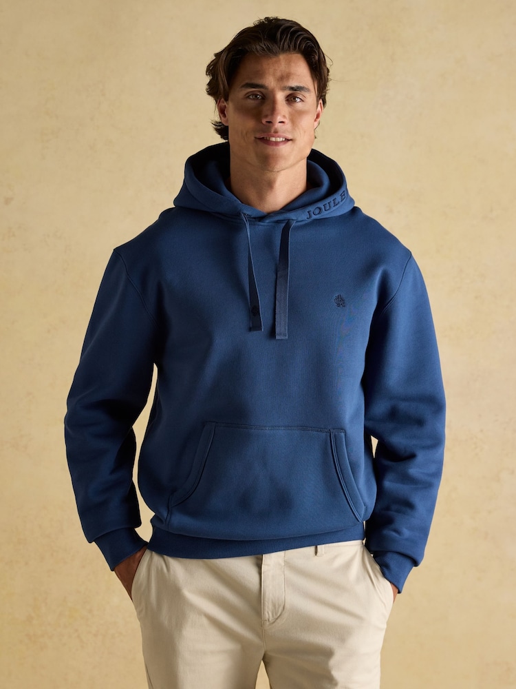 Joules Jenkins Blue Brushed Cotton Jersey Hoodie - Image 1 of 8