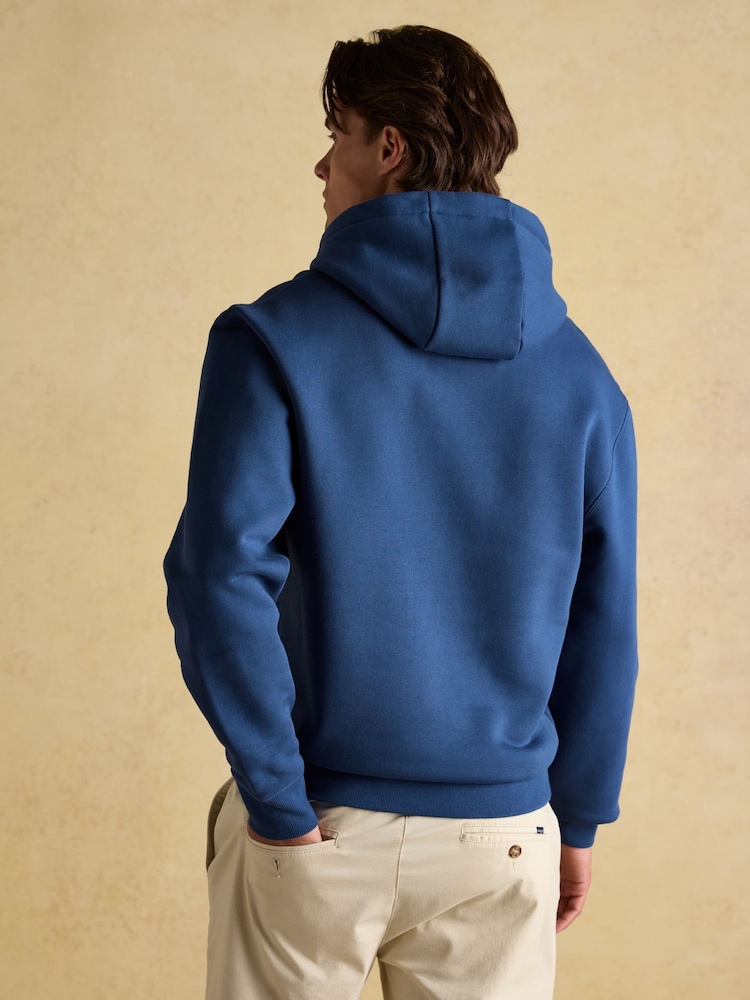 Joules Jenkins Blue Brushed Cotton Jersey Hoodie - Image 2 of 8
