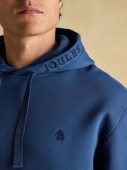 Joules Jenkins Blue Brushed Cotton Jersey Hoodie - Image 6 of 8