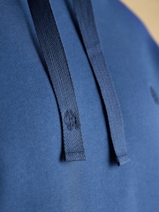 Joules Jenkins Blue Brushed Cotton Jersey Hoodie - Image 7 of 8