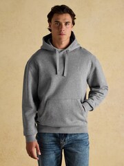 Joules Jenkins Grey Brushed Cotton Jersey Hoodie - Image 1 of 7