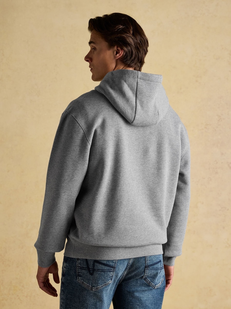 Joules Jenkins Grey Brushed Cotton Jersey Hoodie - Image 2 of 7