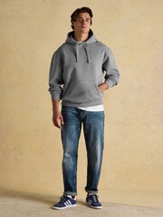 Joules Jenkins Grey Brushed Cotton Jersey Hoodie - Image 3 of 7