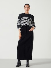 Hush Black 100% Cotton Alana Corduroy Maxi Skirt - Image 1 of 5