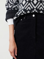 Hush Black 100% Cotton Alana Corduroy Maxi Skirt - Image 4 of 5