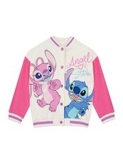 Character Pink 100% Cotton Disney Lilo And Stitch Varsity Jacket - Image 1 of 6