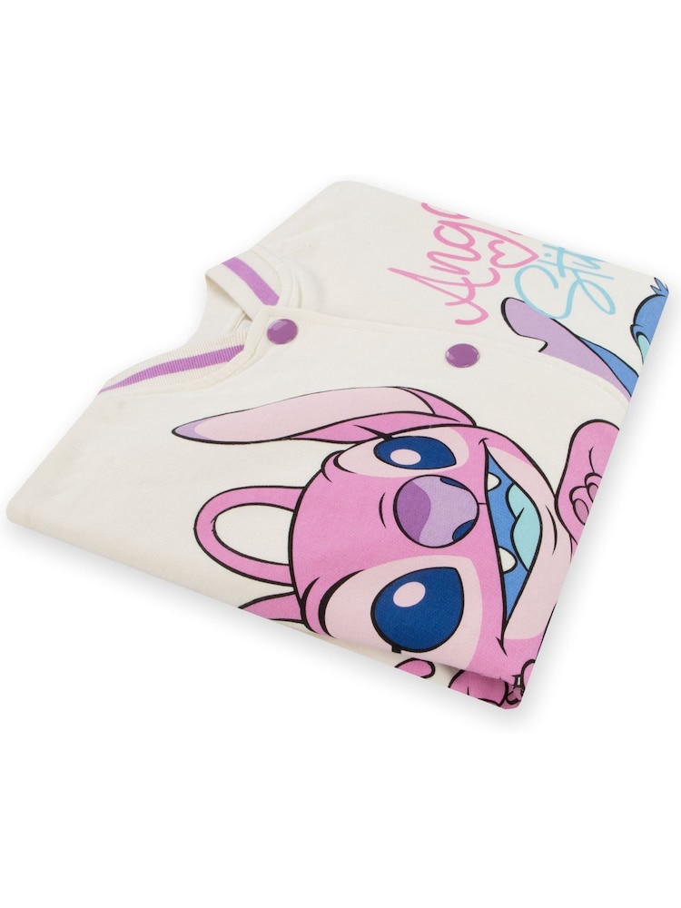 Character Pink 100% Cotton Disney Lilo And Stitch Varsity Jacket - Image 6 of 6