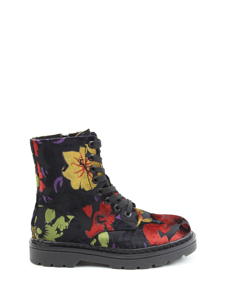 Heavenly Feet Justina2 Floral Velour Ankle Boots - Image 1 of 6