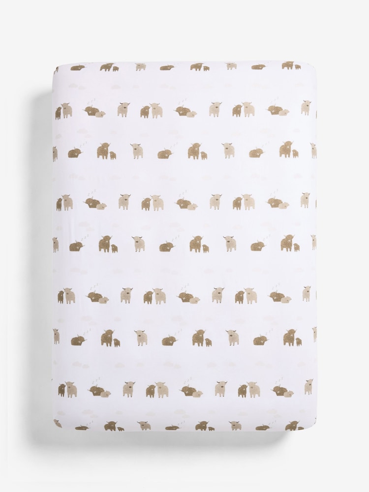 White Hamish Print Fitted Sheet and Pillowcase Set - Image 4 of 4