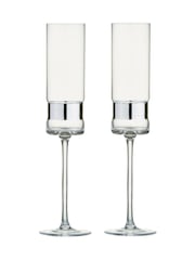 Anton Studio Designs Set of 2 Silver SoHo Champagne Flutes - Image 2 of 4