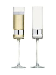 Anton Studio Designs Set of 2 Silver SoHo Champagne Flutes - Image 3 of 4