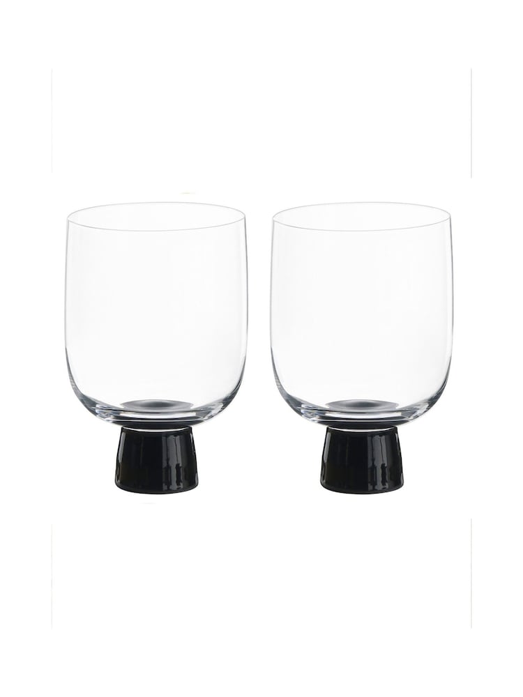 Anton Studio Designs Set of 2 Black Oslo DOF Tumblers - Image 2 of 5