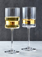 Anton Studio Designs Set of 2 Gold SoHo Wine Glasses - Image 1 of 4