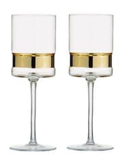 Anton Studio Designs Set of 2 Gold SoHo Wine Glasses - Image 2 of 4